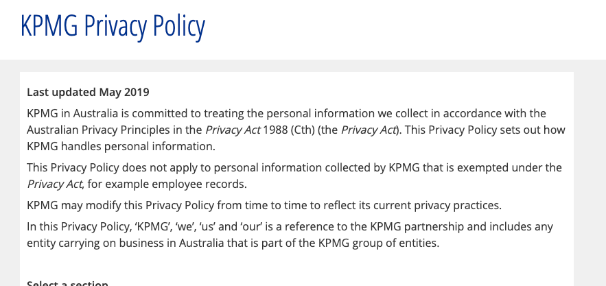 KPMG Australia Privacy Policy 