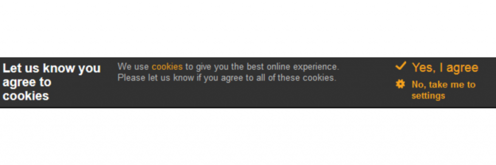 Header banner - Cookie consent