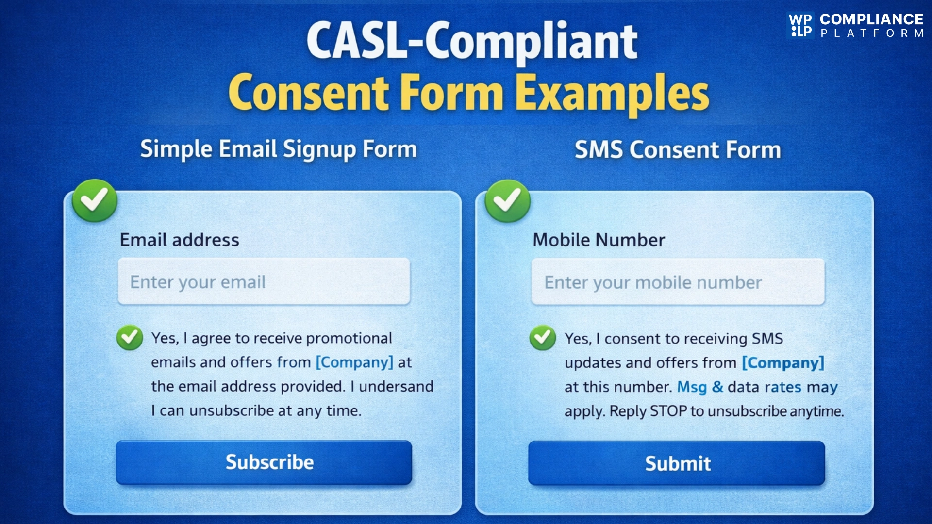 CASL-compliant consent form examples