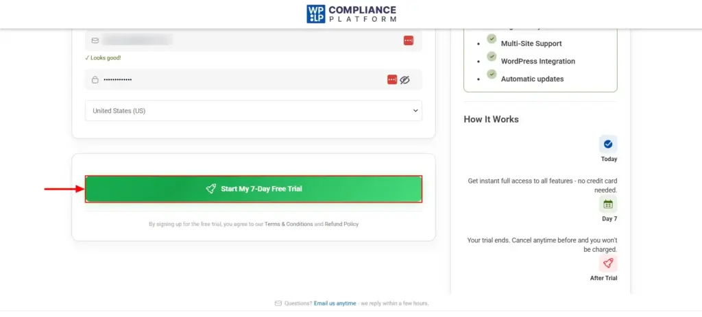 Entering details in the checkout page