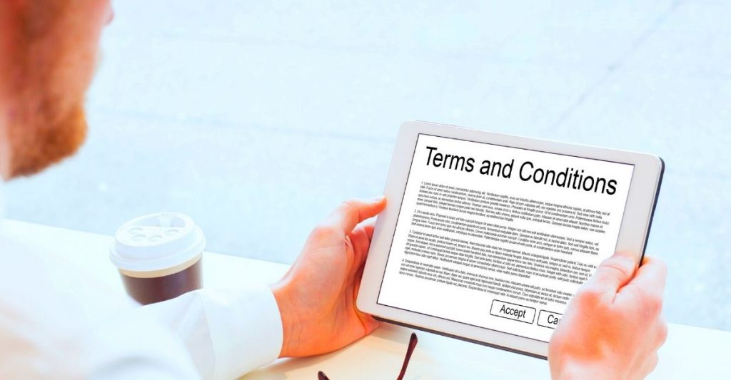 Terms and conditions page WordPress