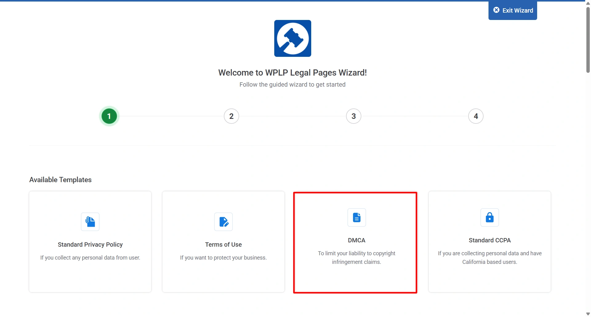WP Legal pages policy template