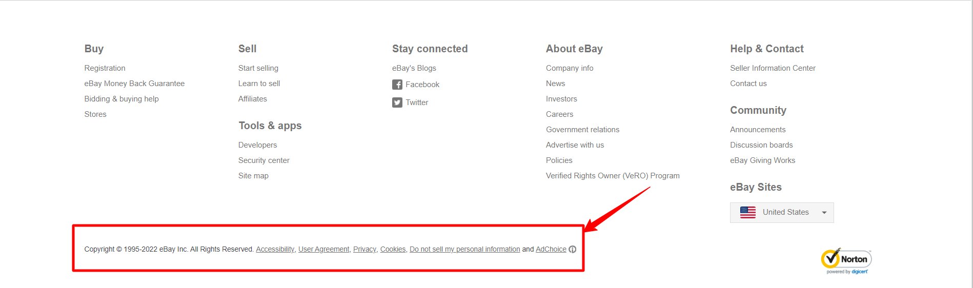 Ebay copyright notice-website copyright notice