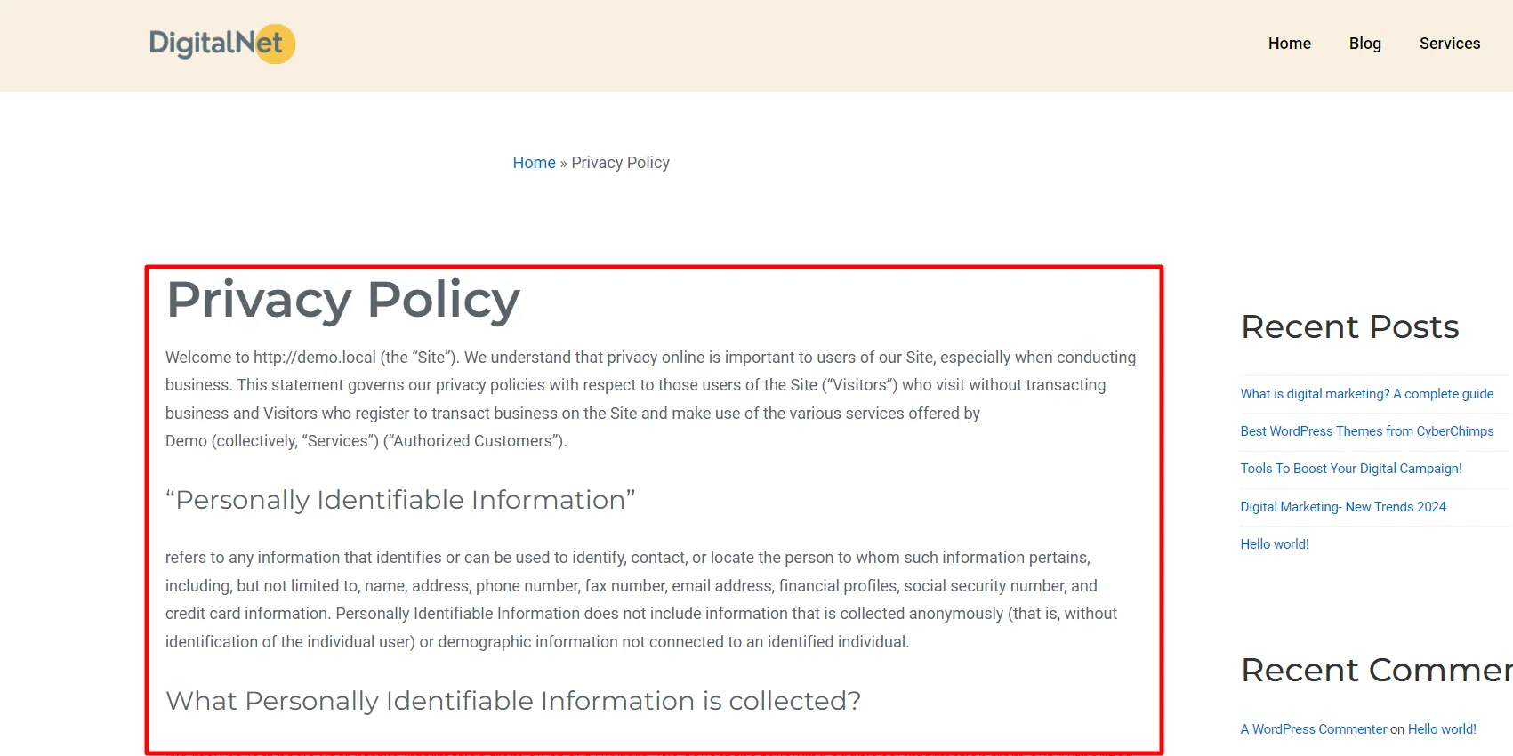 Privacy Policy Is Published on your site