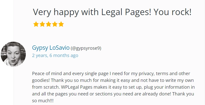 WP Legal Pages WordPress.org review 7