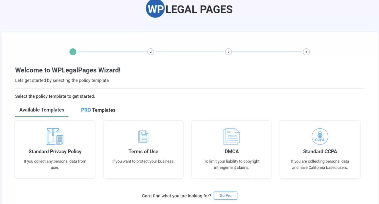 WP Legal pages policy template