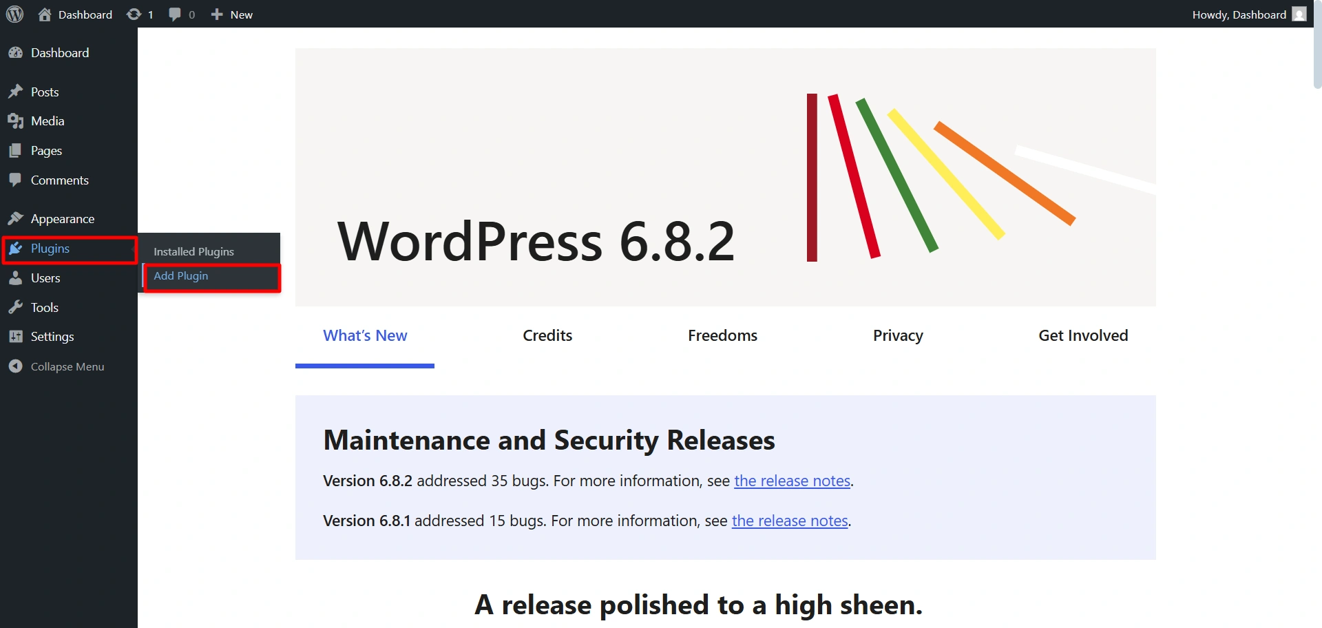 Adding WP Legal Pages plugin through dashboard