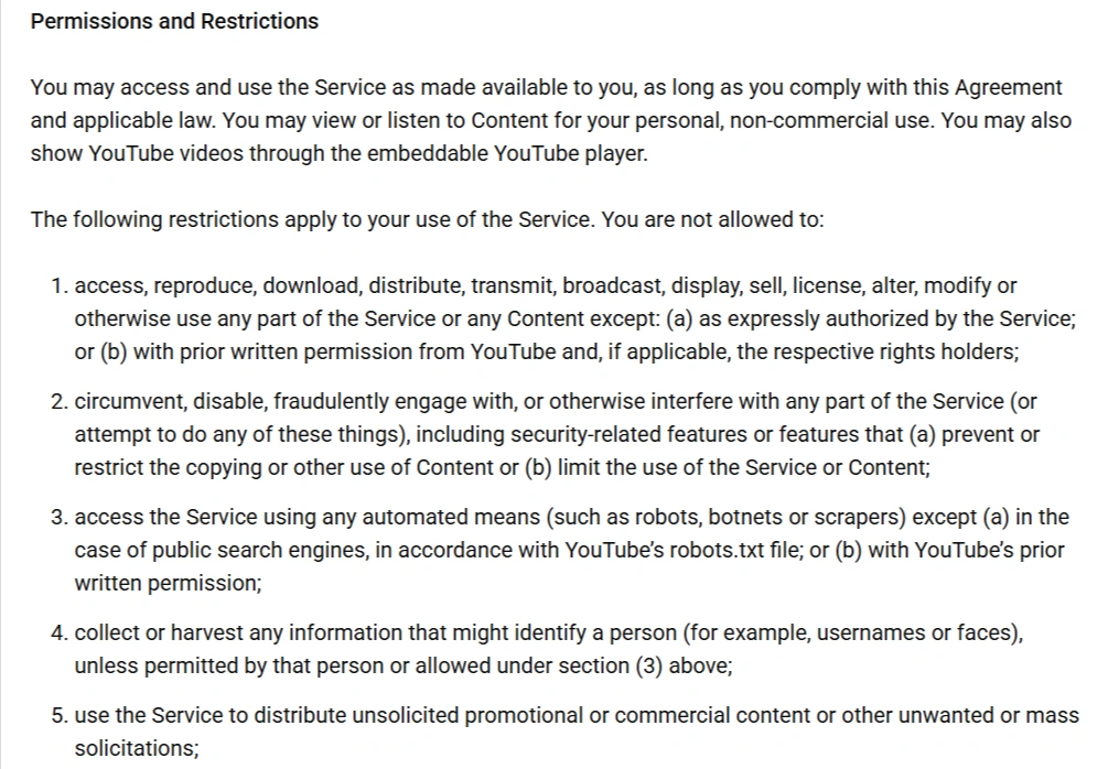 Prohibited Activities And Restrictions Clause