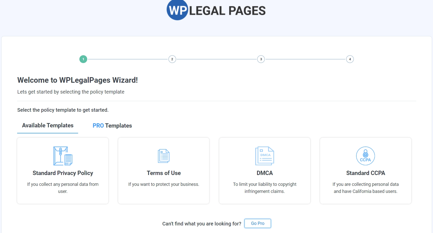 Wp legal page screen