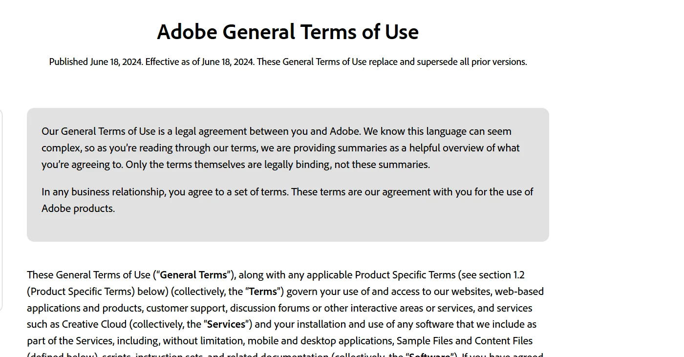 Adobe terms andconditions