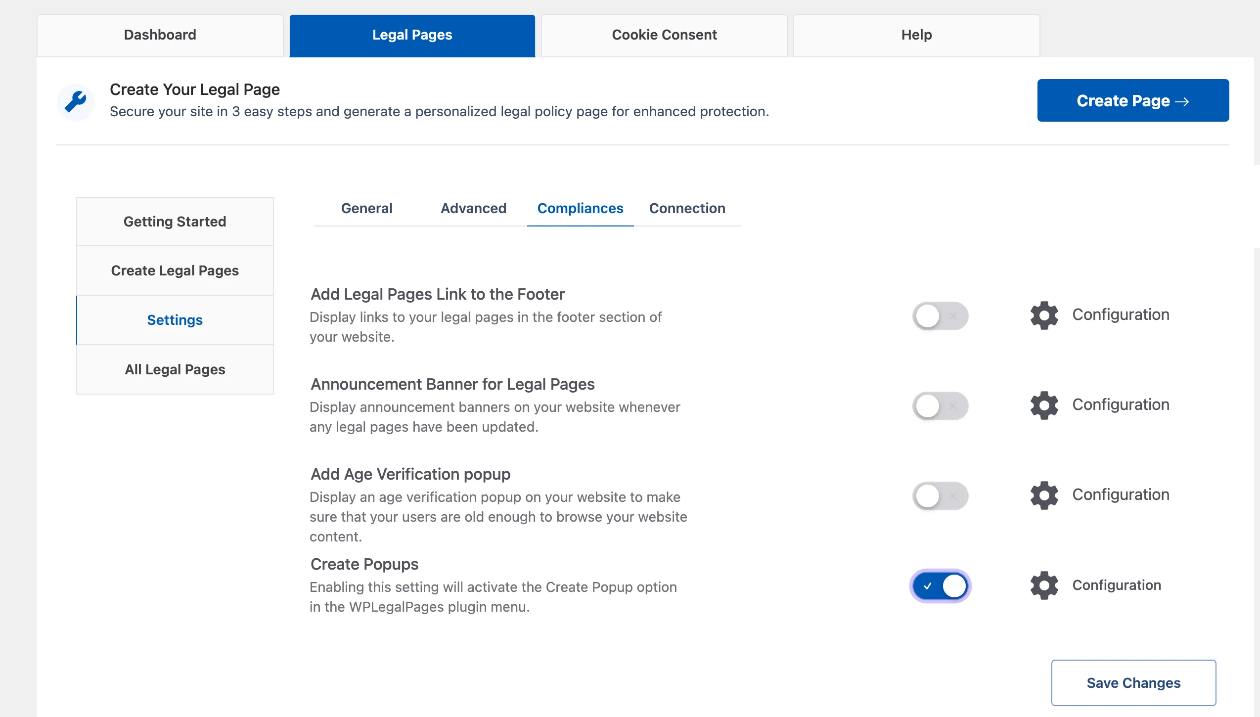 Create pop-up tab