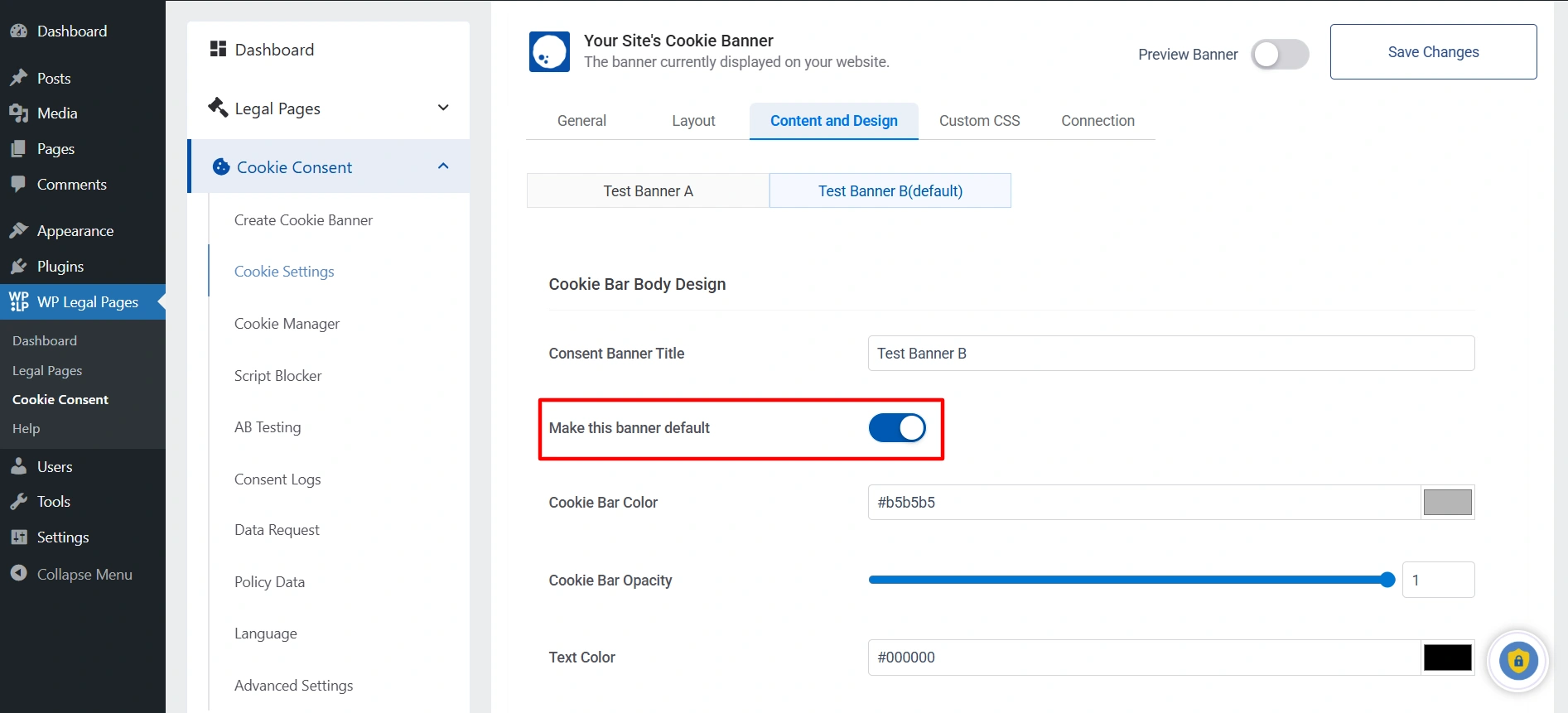 Make the banner default