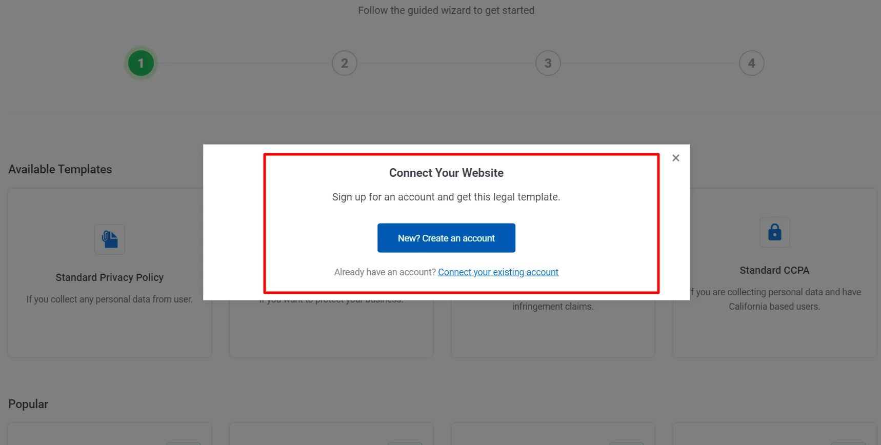 Creating free account