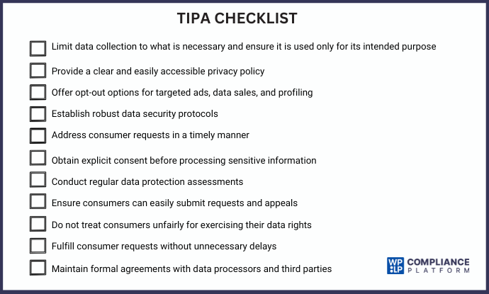 TIPA Law checklist