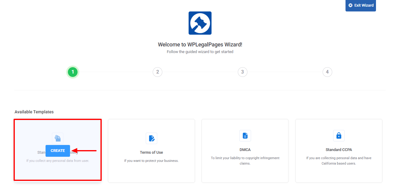 free legal page template