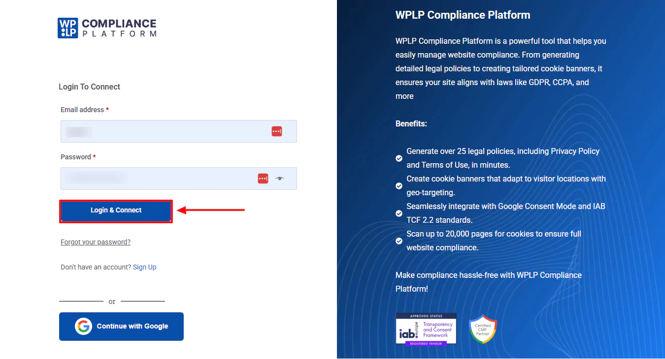 Login and Connect