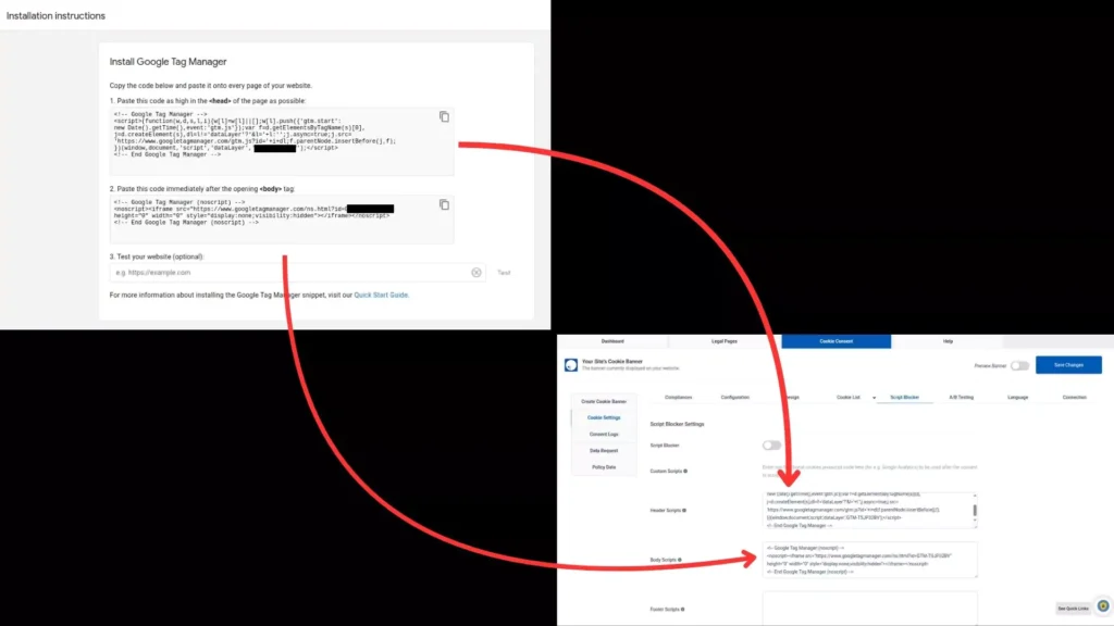 paste scripts in the script blocker tab
