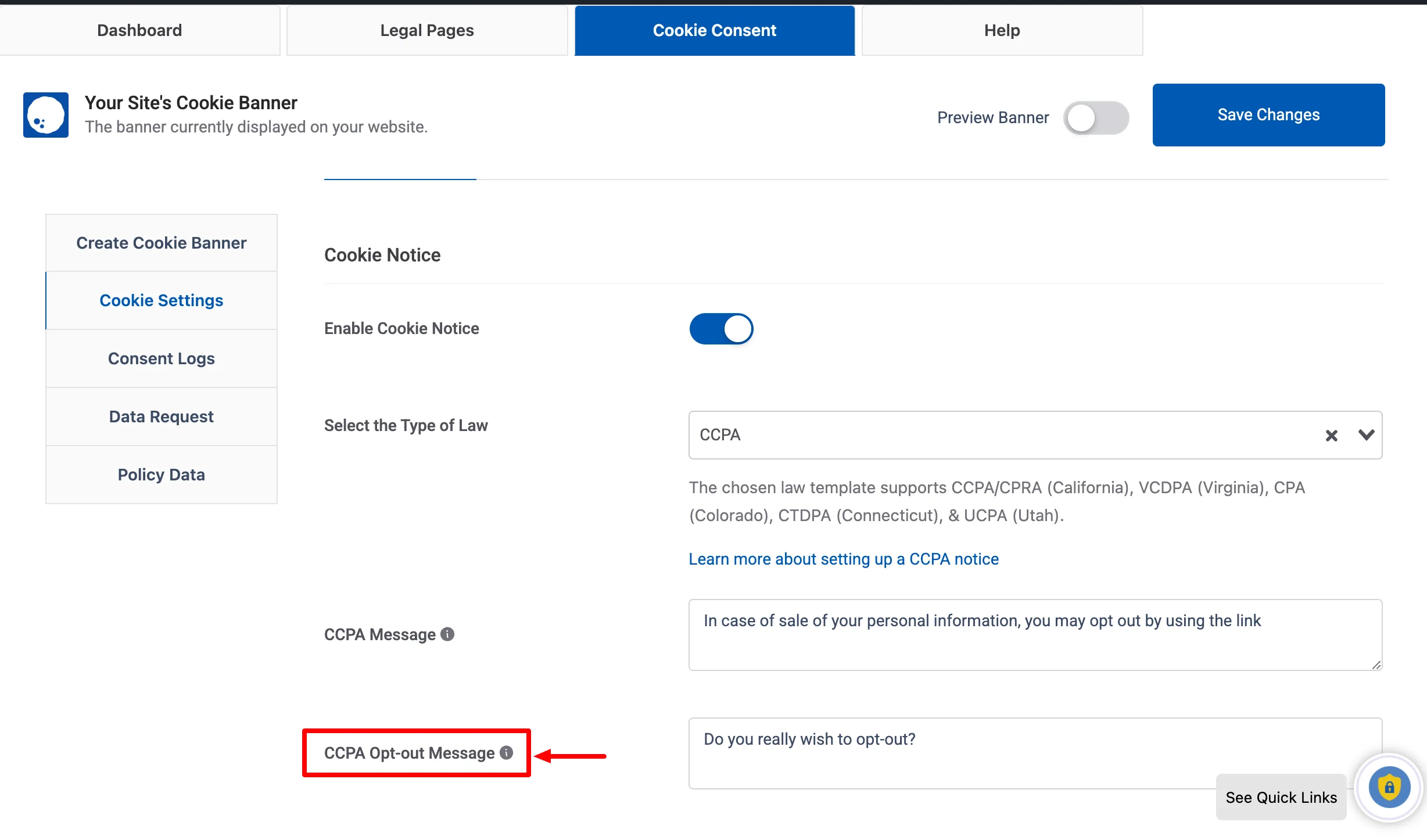 WP Cookie Consent- Opt Out feature
