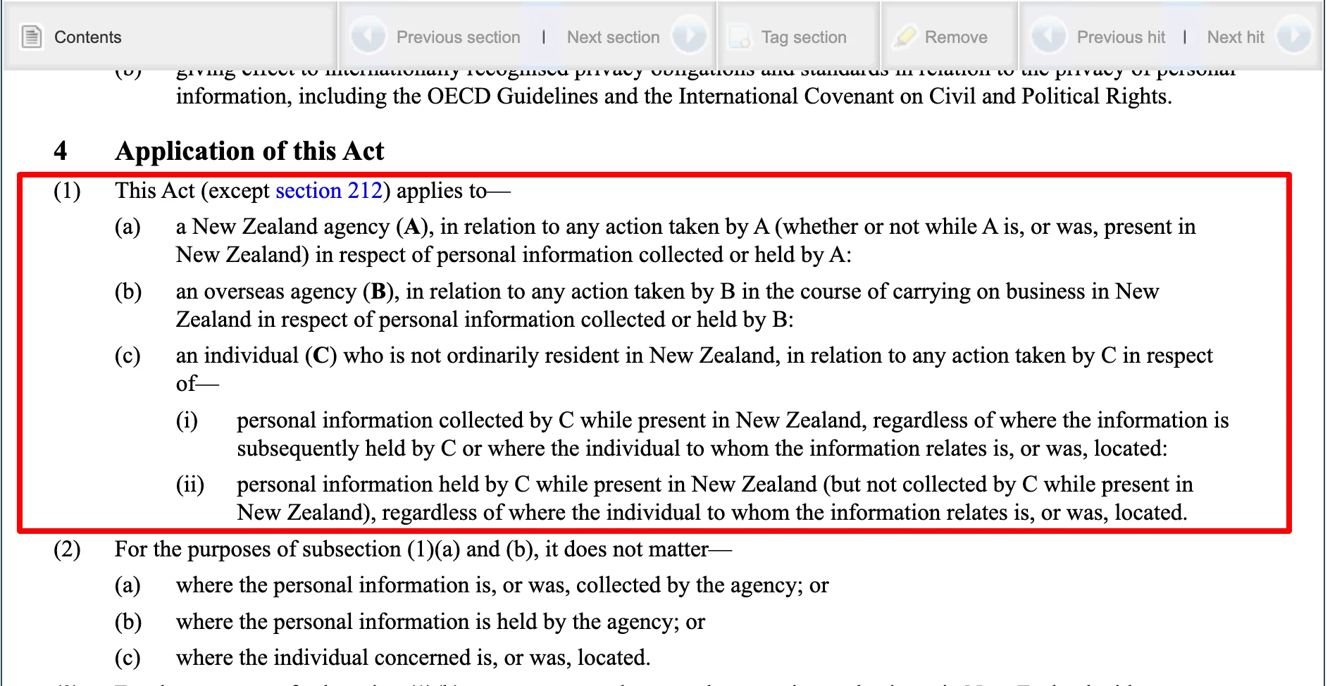 New Zealand Privacy Act applies to
