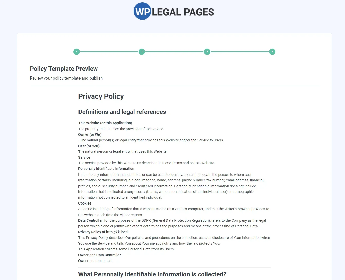 Privacy Policy based for NHPA