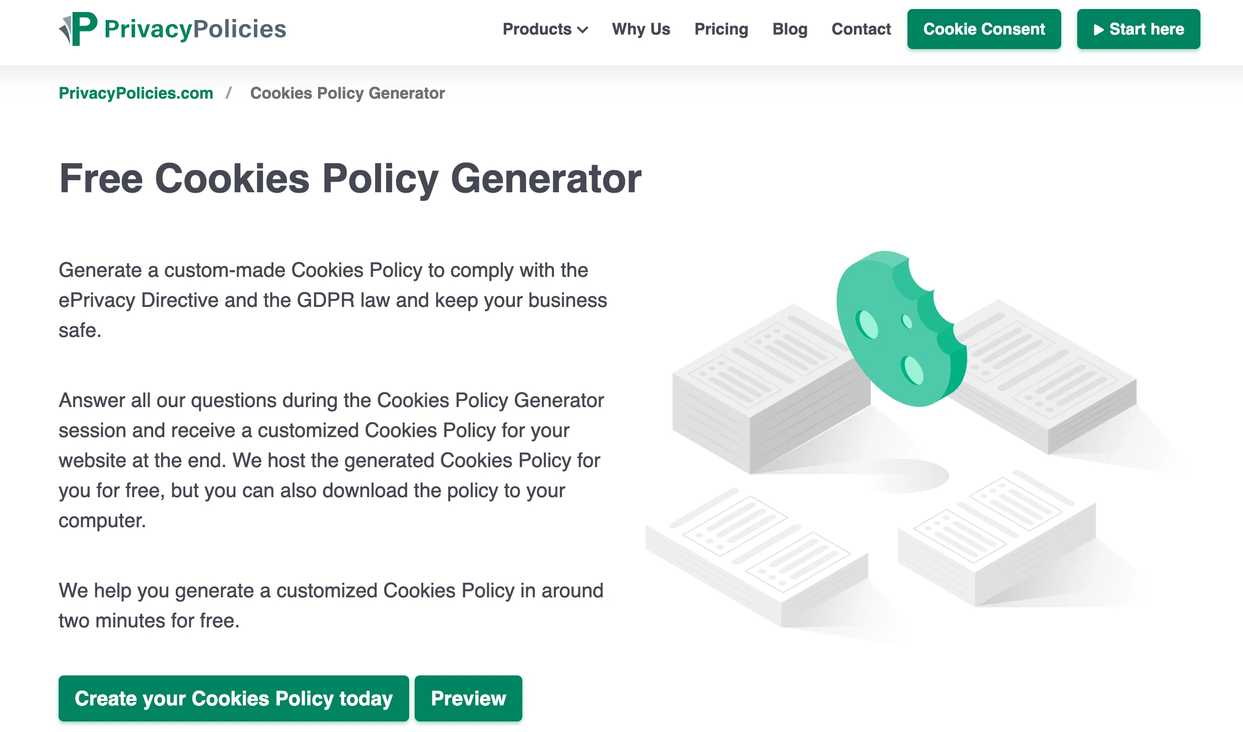 PrivacyPolicies-Cookies Policy Generator