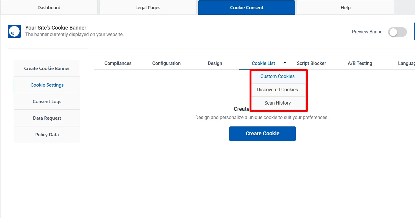 Exploring other cookie list options