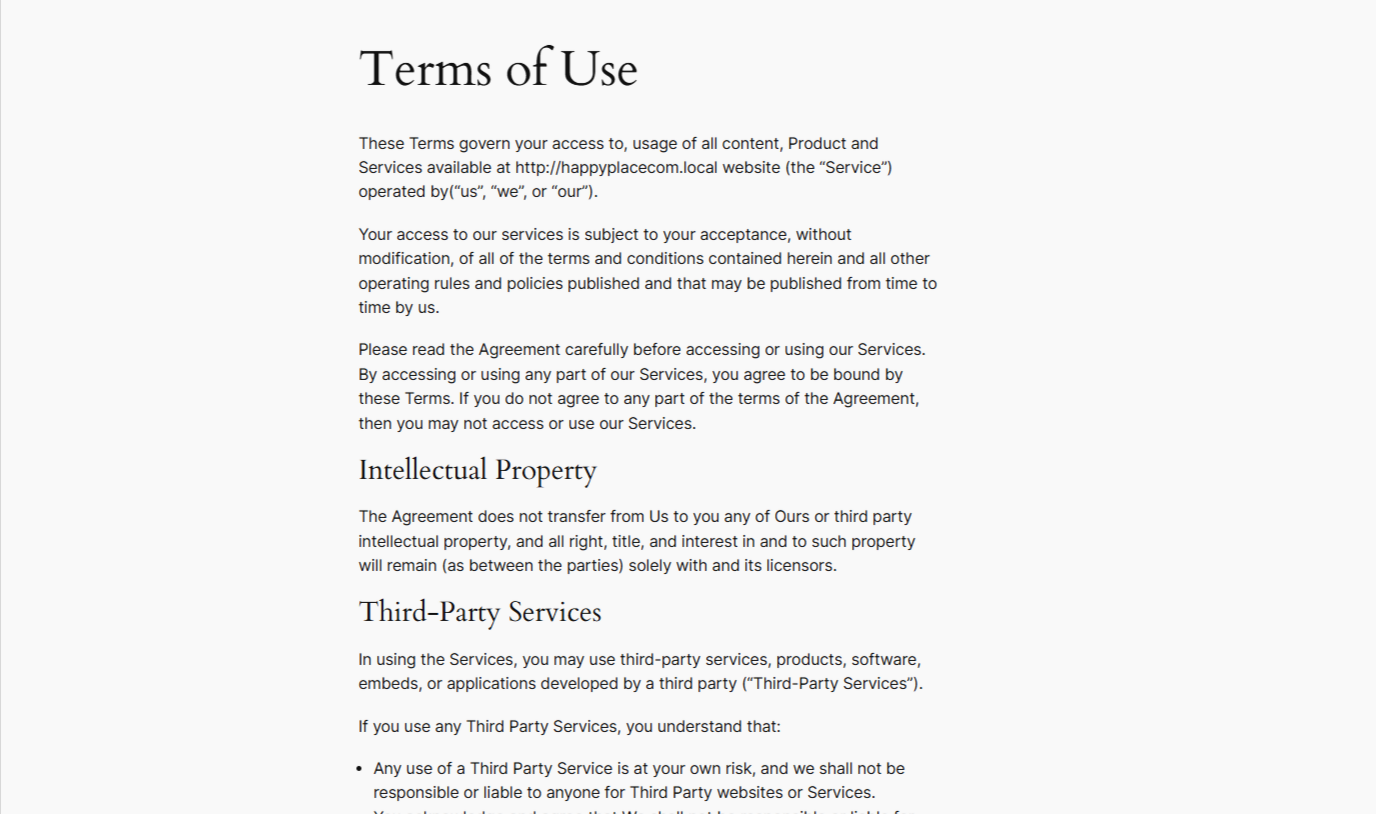 Terms to use preview