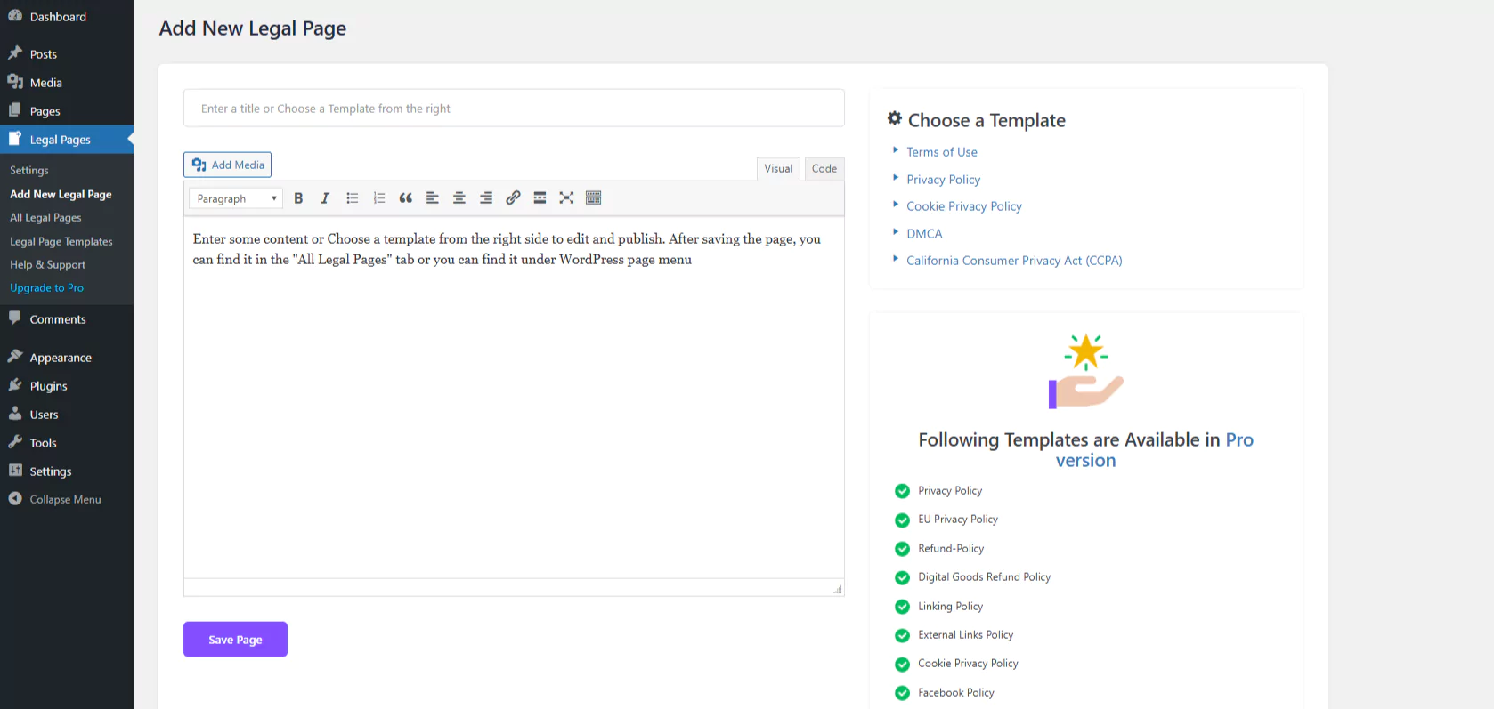 Add legal pages