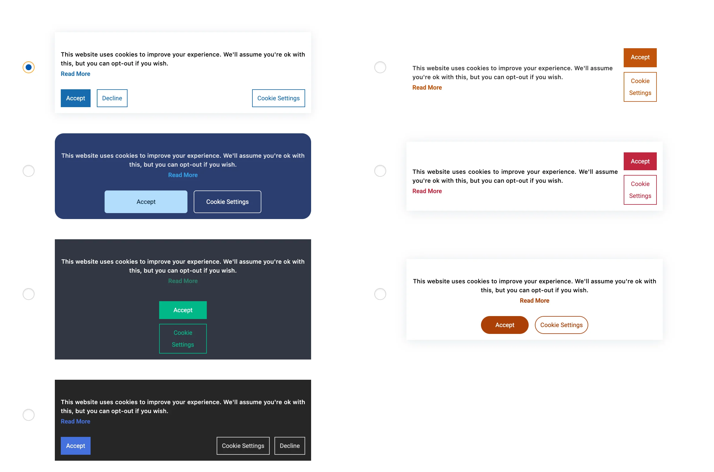 Library of cookie banner template - comparision among WPLP Compliance Platform vs WebsitePolicies