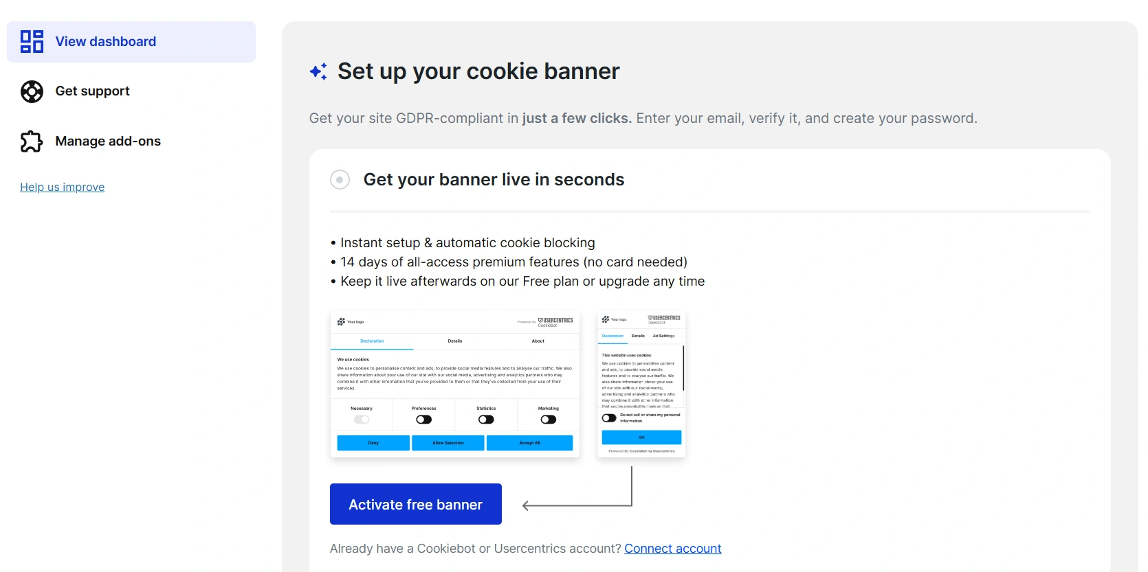 cookie banner