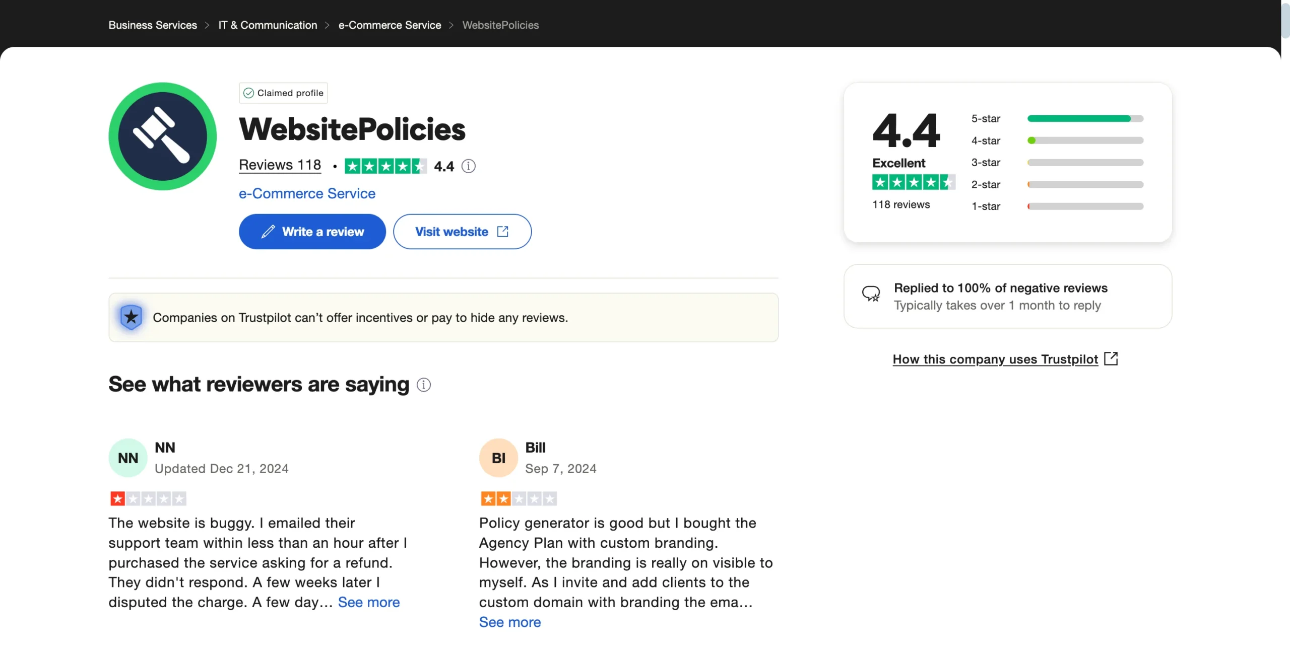 WebsitePolicies Reviews