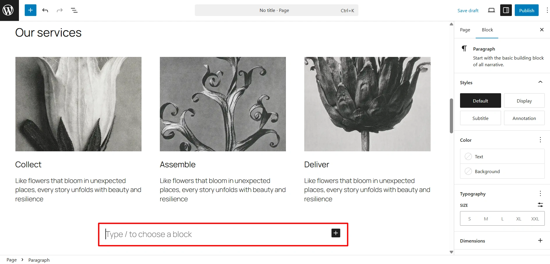 Choose block for affiliate disclousre