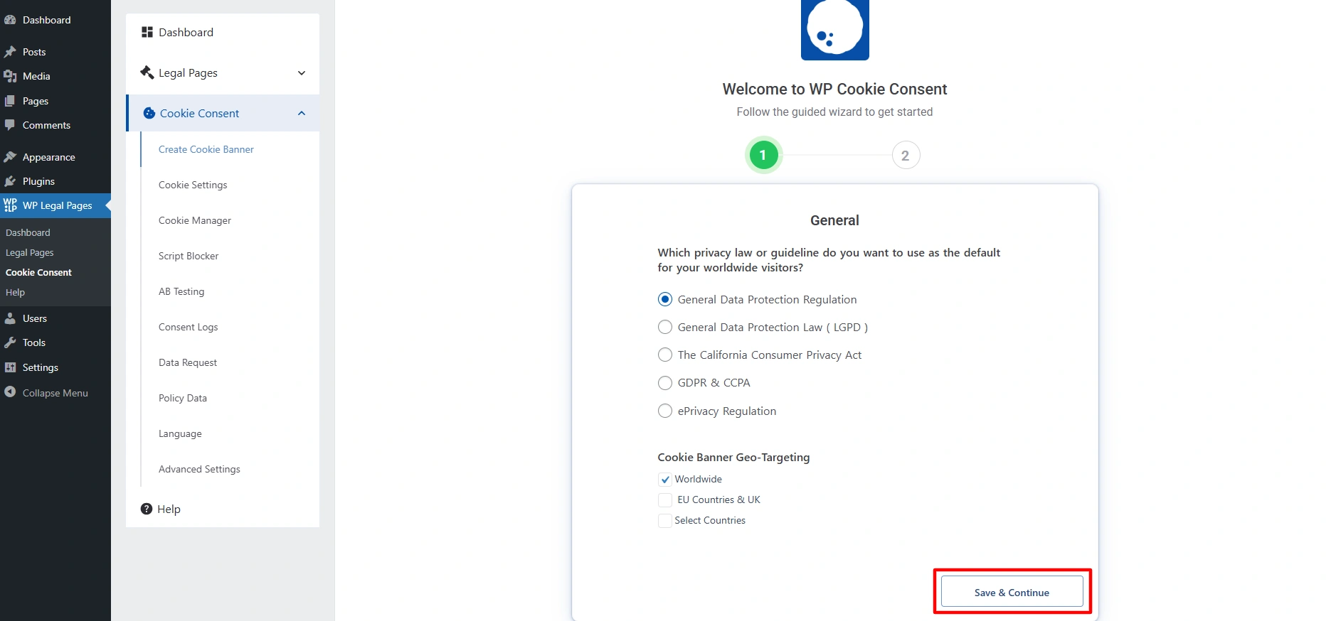 Creating cookie banner