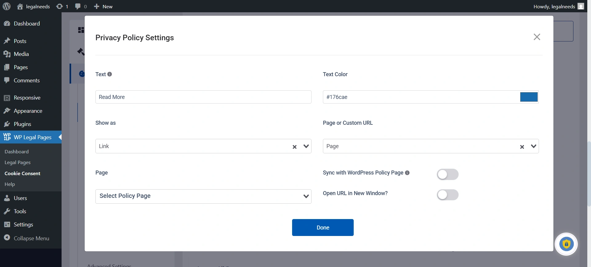 Privacy Policy Settings