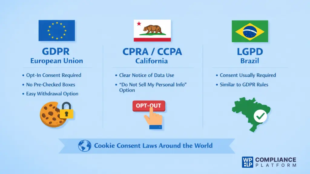 Cookie consent laws around the world