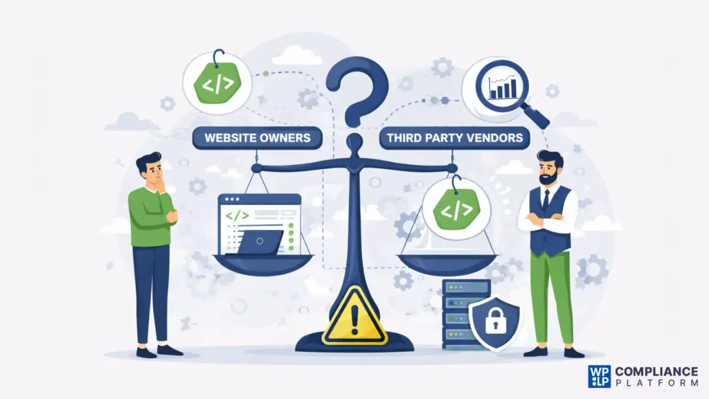 Who should take legal responsibility of third-party scripts?