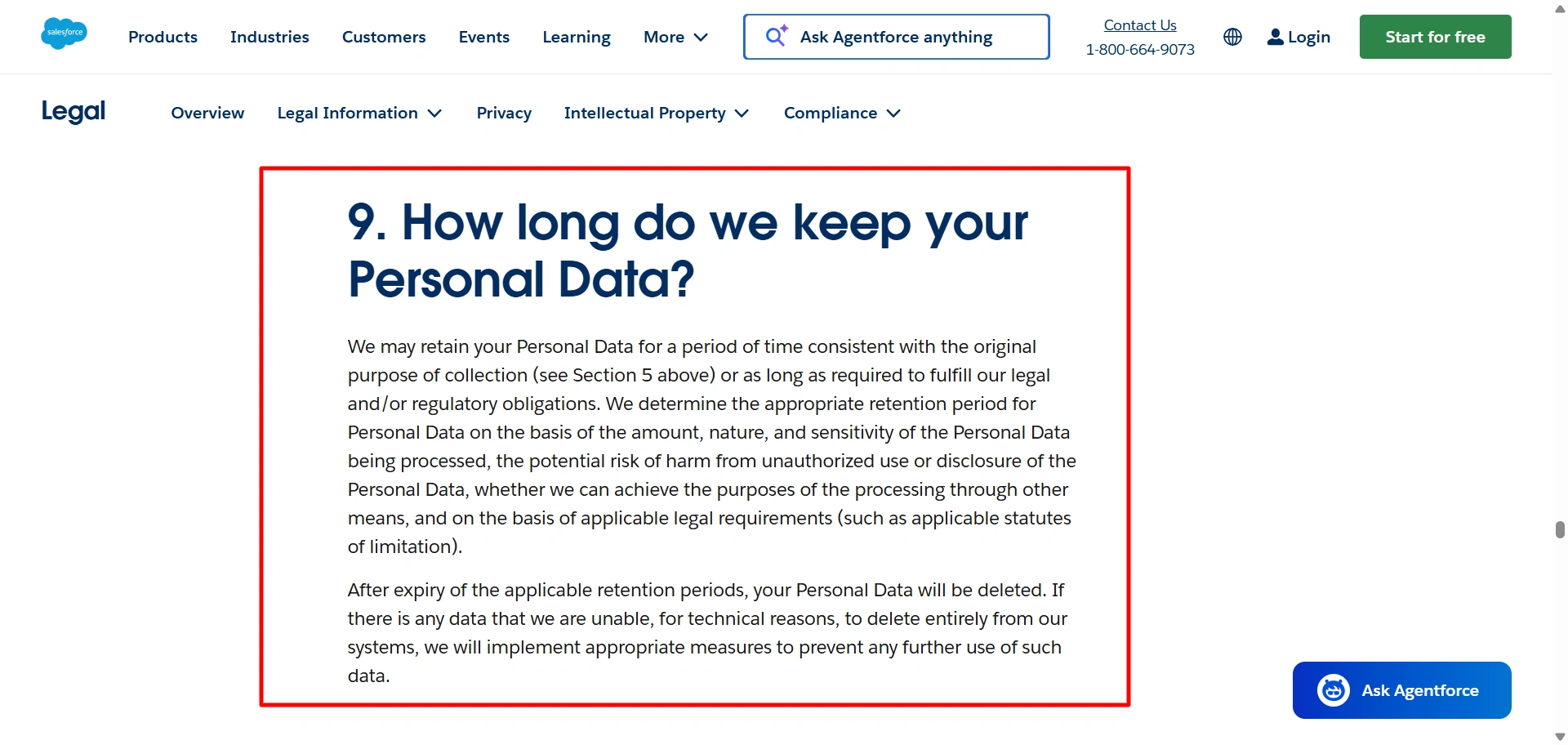 Privacy policy must include Data Retention Policy
