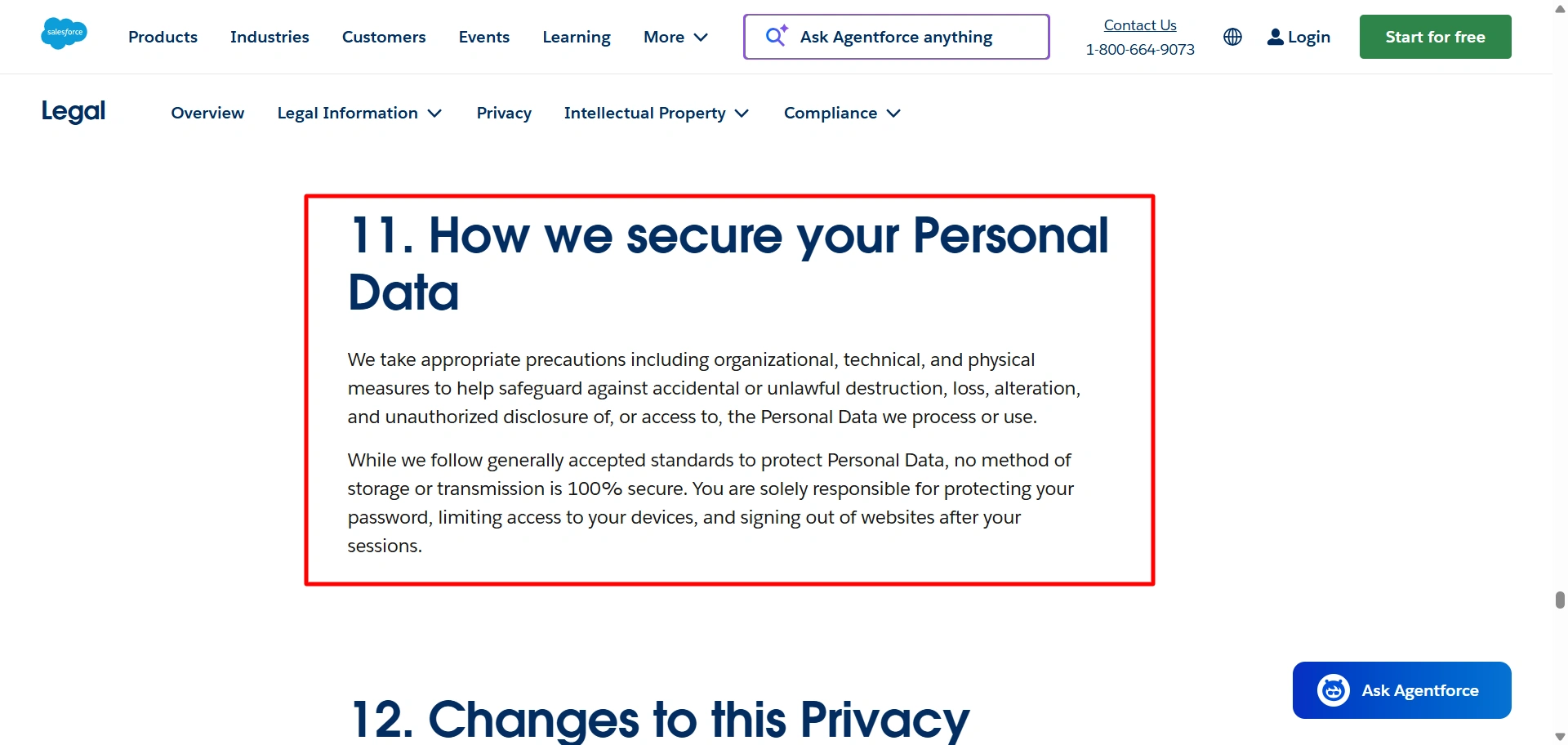 Privacy policy must include Security Measures