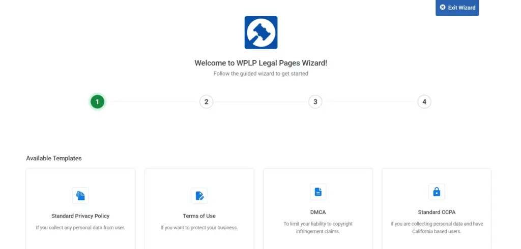 WPLP Legal Pages wizard