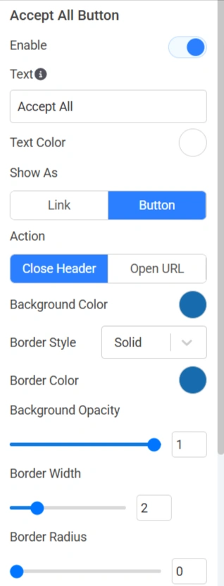 Accept All Button setting 1