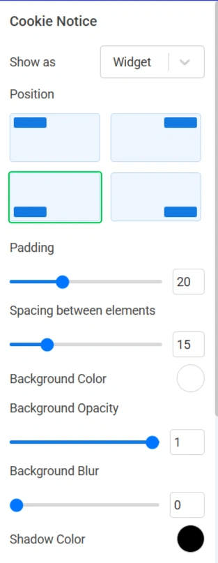 Cookie Notice setting 1