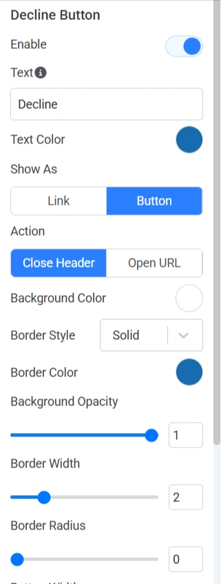 Decline Button setting - 1